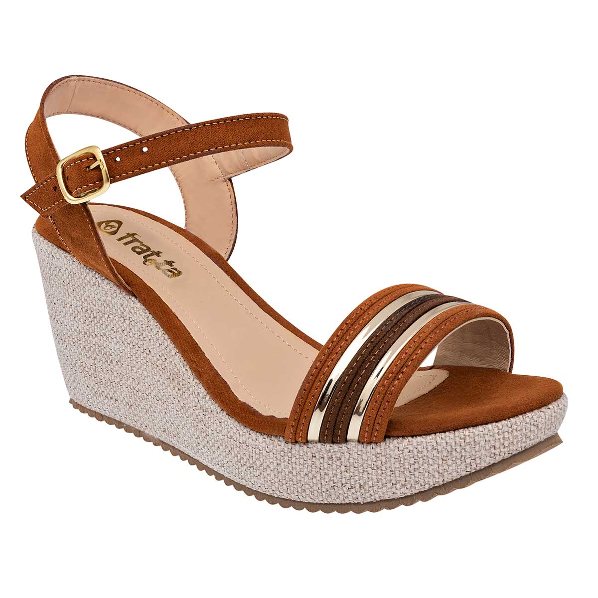 Sandalias con plataforma Exterior Piel sintética Color Camel Para Mujer De FRATTA