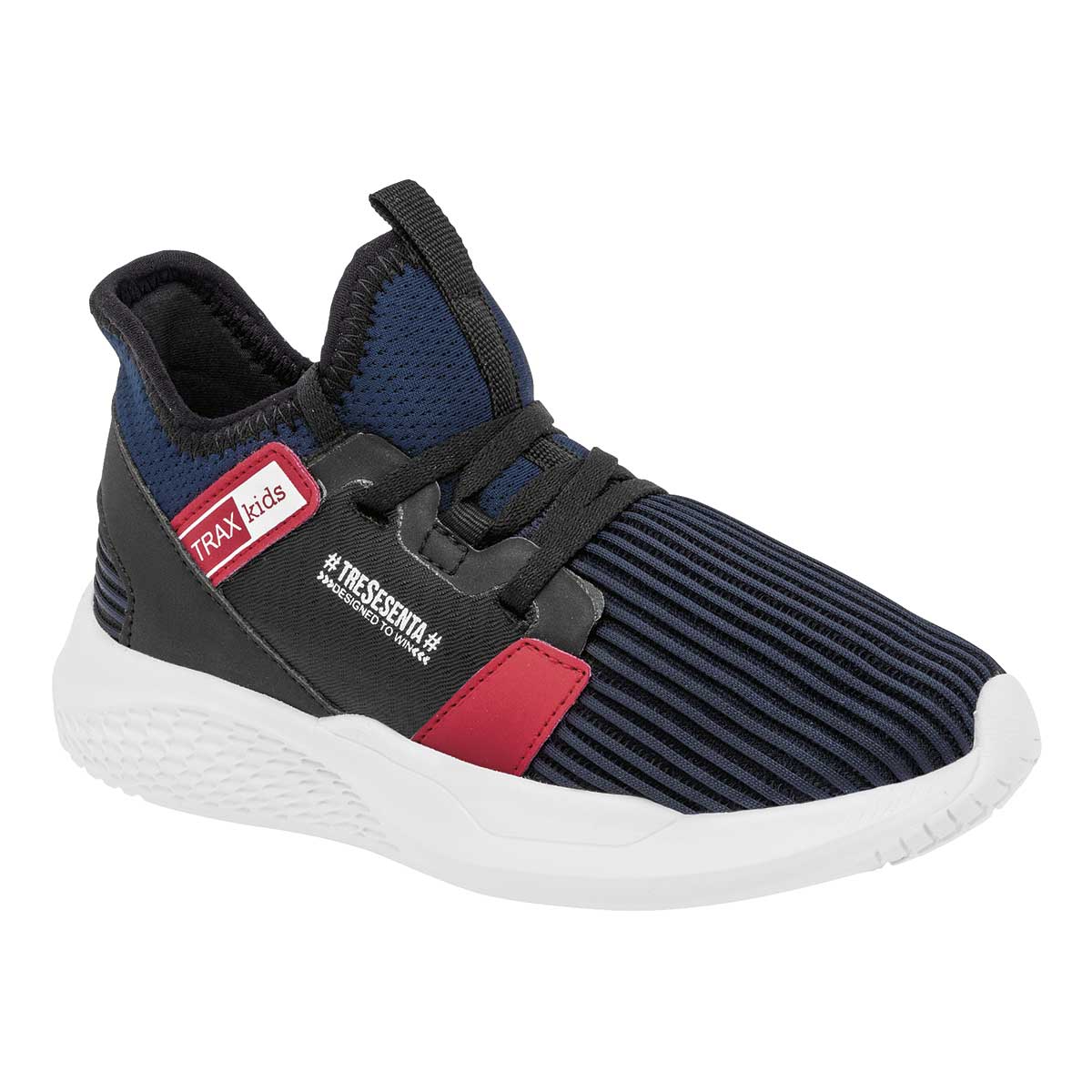 Tenis Exterior Textil Color Marino Con Negro Para Niño De RBCOLLECTION