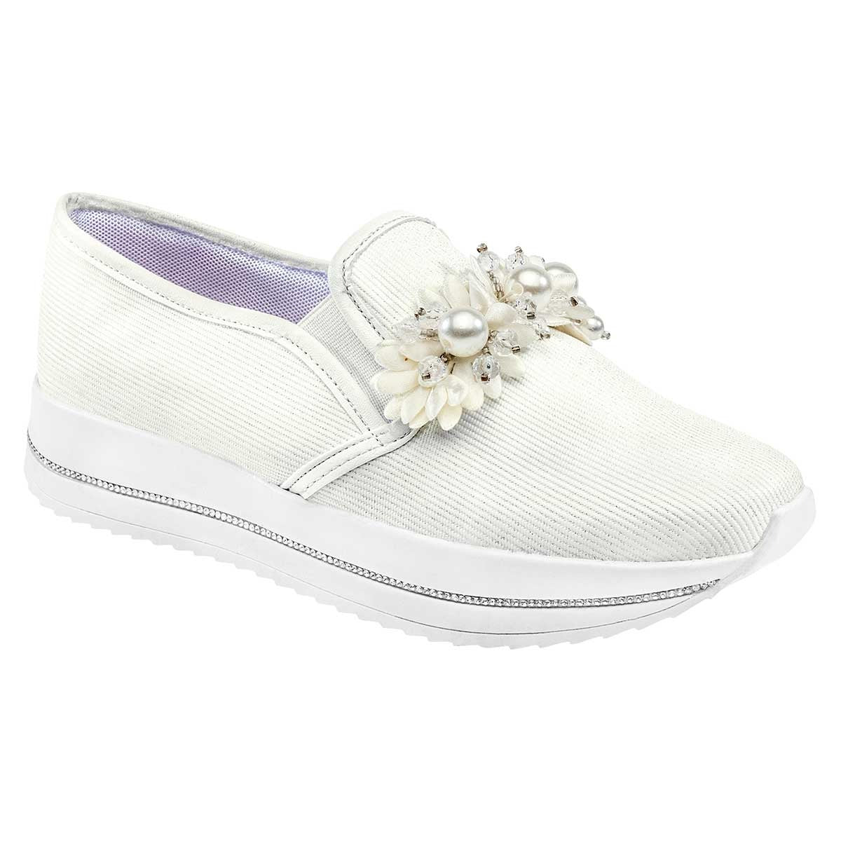 Loafers Exterior Textil Color Blanco Para Mujer De RBCOLLECTION