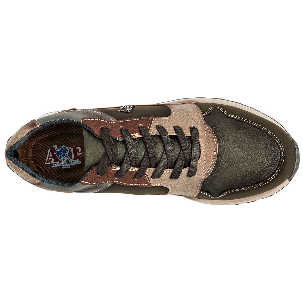Tenis con cordones Exterior Sintético Color Olivo Para Hombre De American Polo
