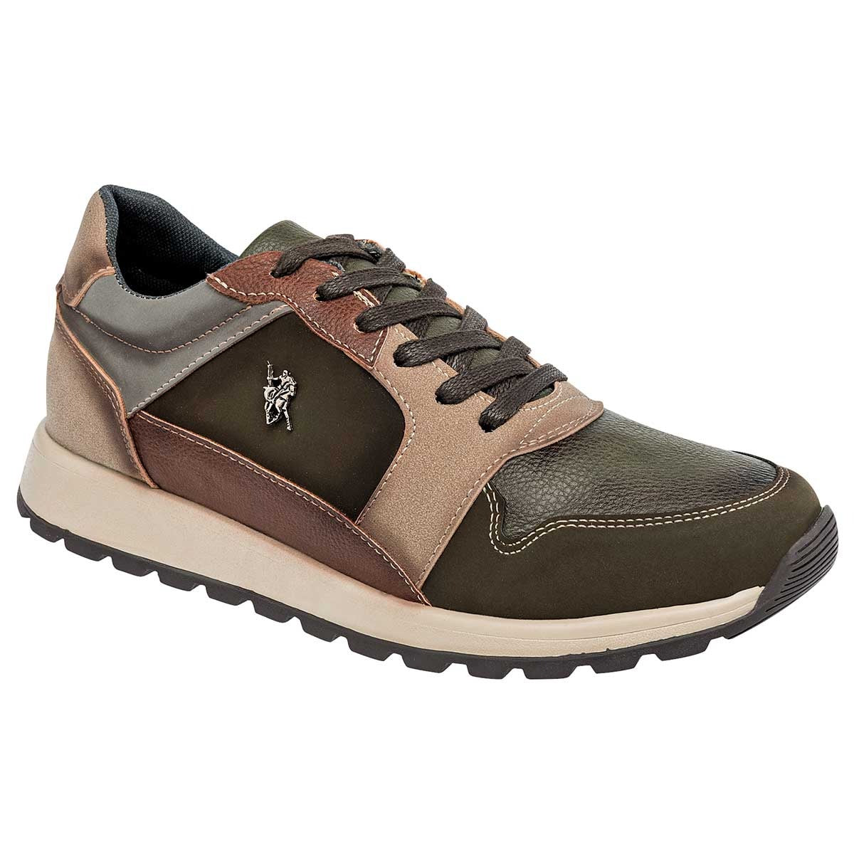 Tenis con cordones Exterior Sintético Color Olivo Para Hombre De American Polo