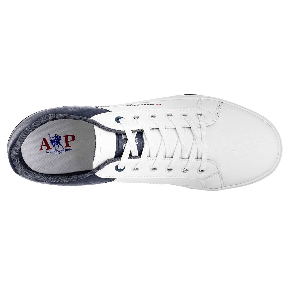 Tenis con cordones Exterior Sintético Color Blanco Con Marino Para Hombre De American Polo