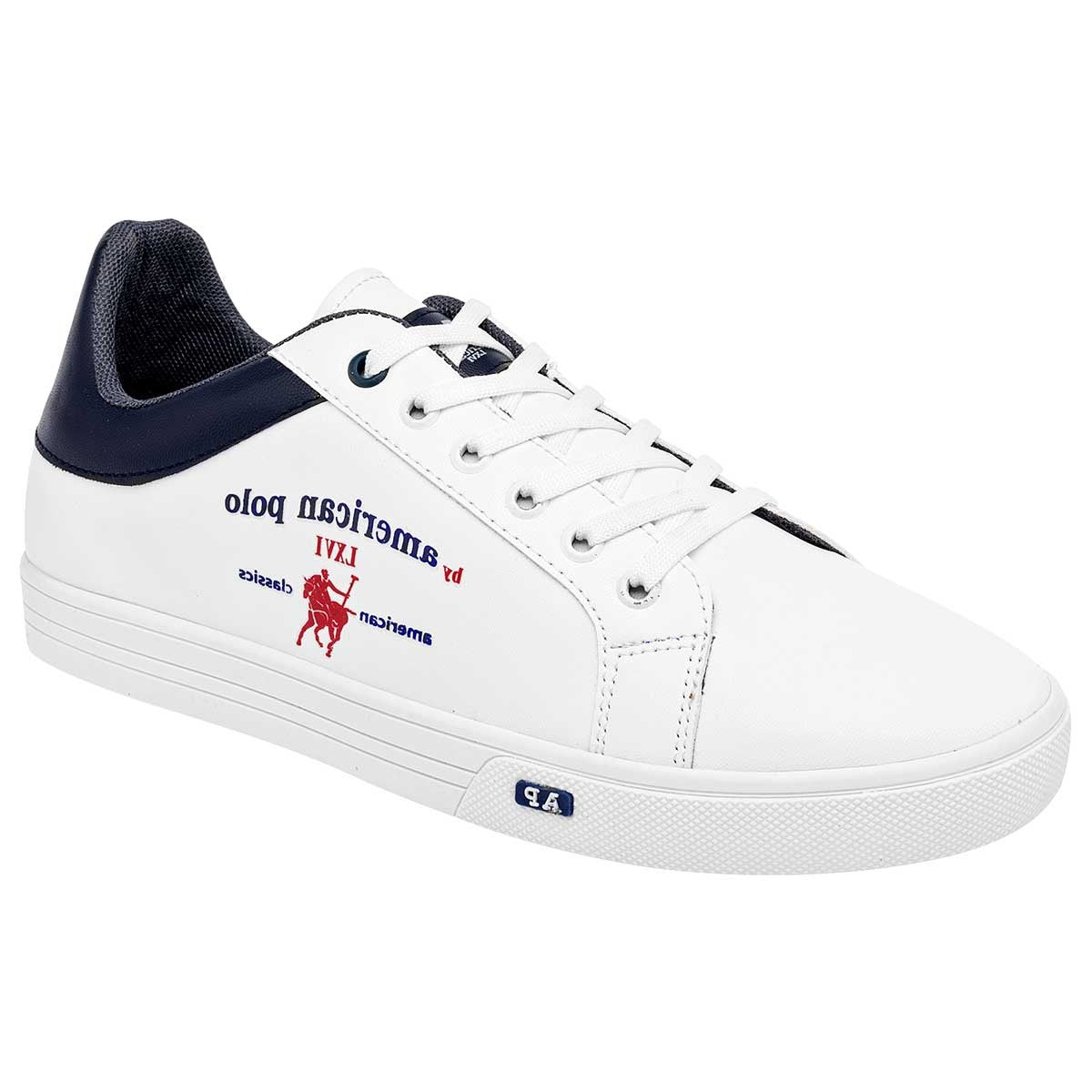 Tenis con cordones Exterior Sintético Color Blanco Con Marino Para Hombre De American Polo