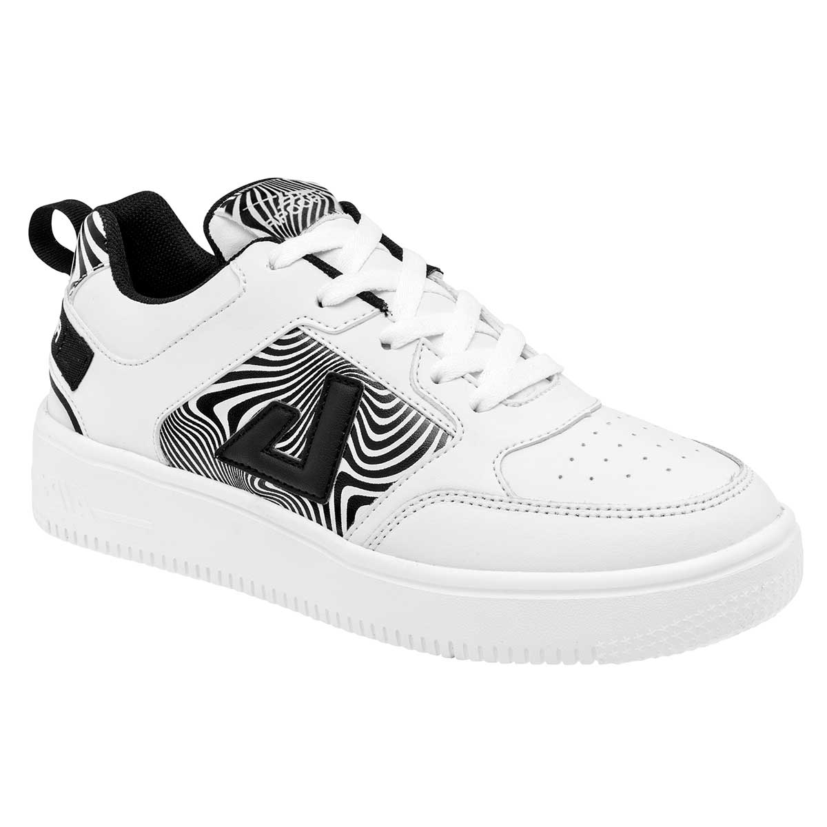 Tenis tipo deportivo Exterior Piel sintética Color Blanco Negro Para Mujer De Apoort