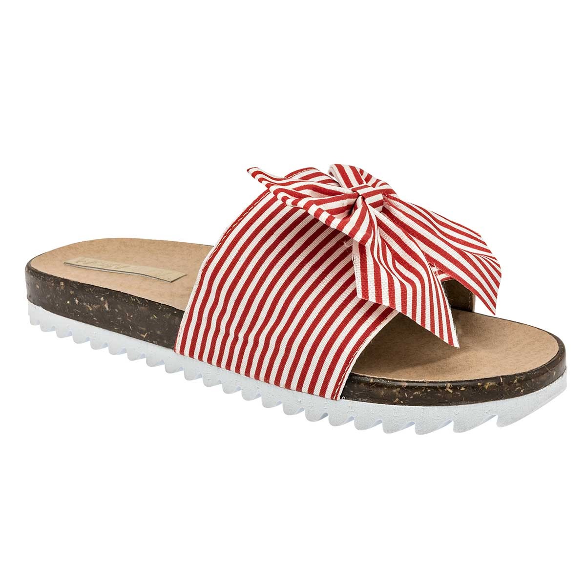 Sandalias de piso Exterior Textil Color Rojo Para Mujer De Moramora