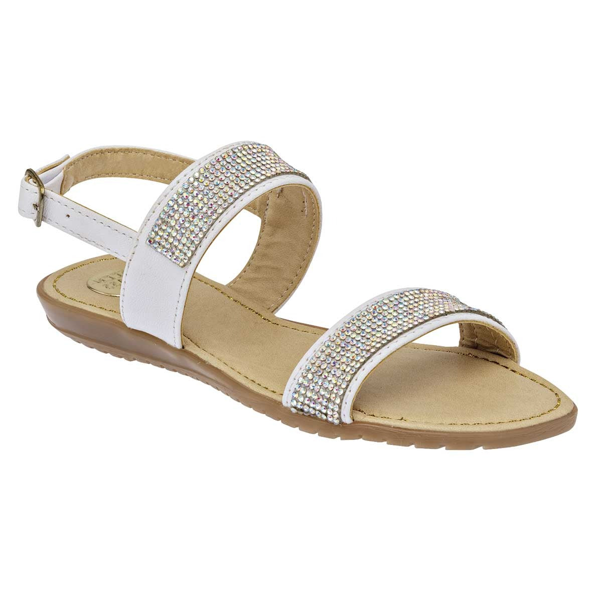 Sandalias Exterior Sintético Color Blanco Con Plata Para Niña De Been Class