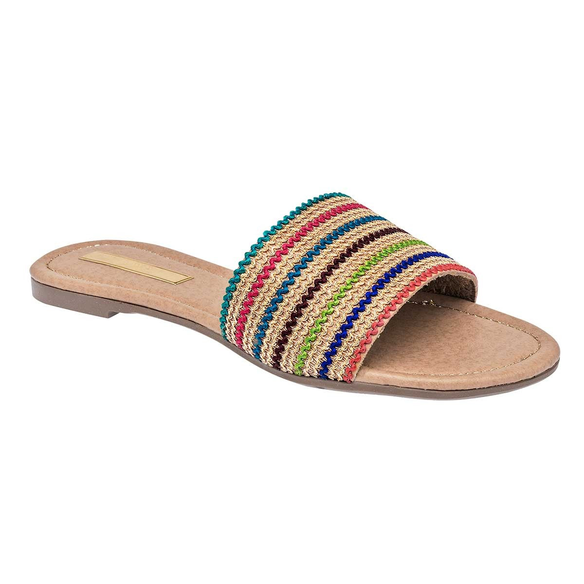 Sandalias de piso Exterior Sintético Color Oro Para Mujer De RBCOLLECTION