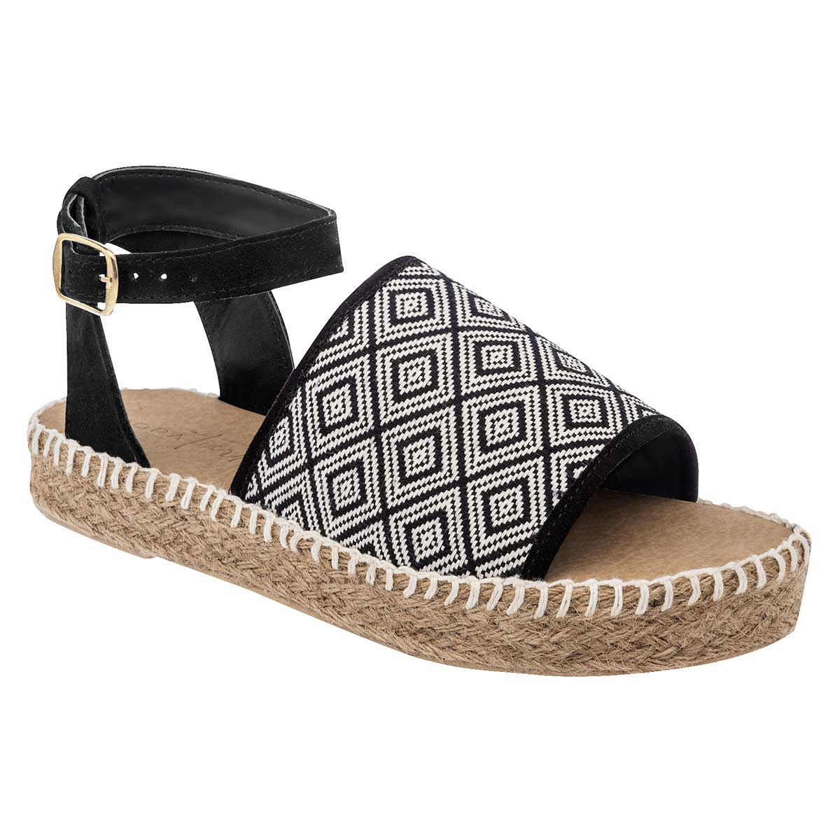 Sandalias con plataforma Exterior Sintético Color Negro Con Blanco Para Mujer De Mora Tierra