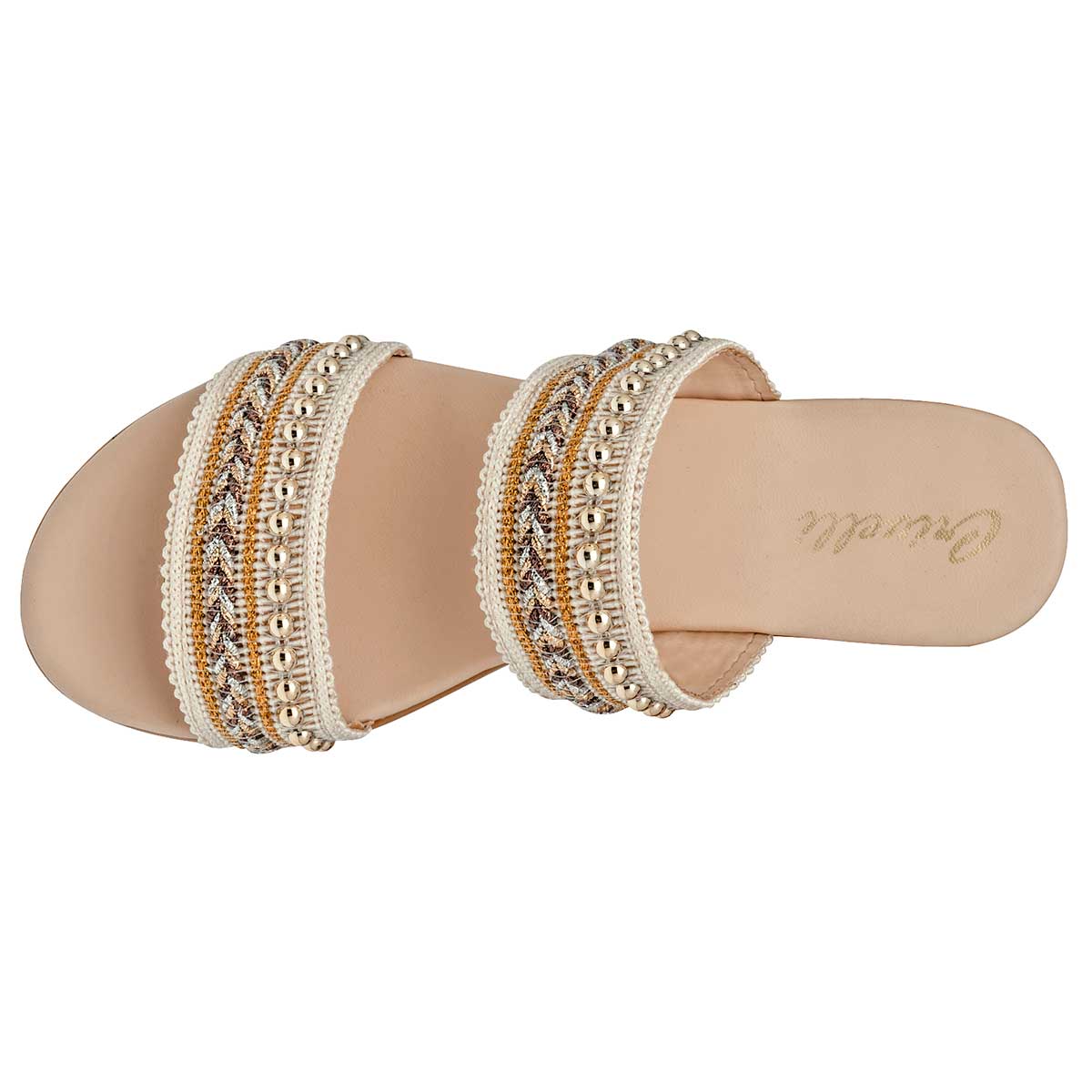 Sandalias de piso Exterior Textil Color Beige Para Mujer De RBCOLLECTION