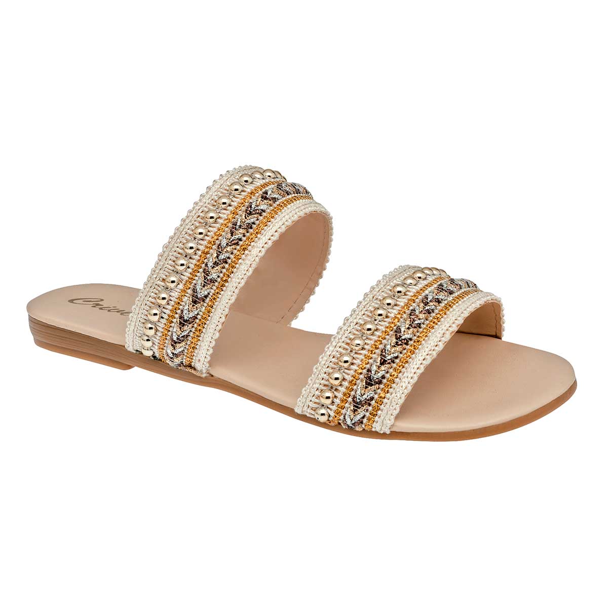 Sandalias de piso Exterior Textil Color Beige Para Mujer De RBCOLLECTION
