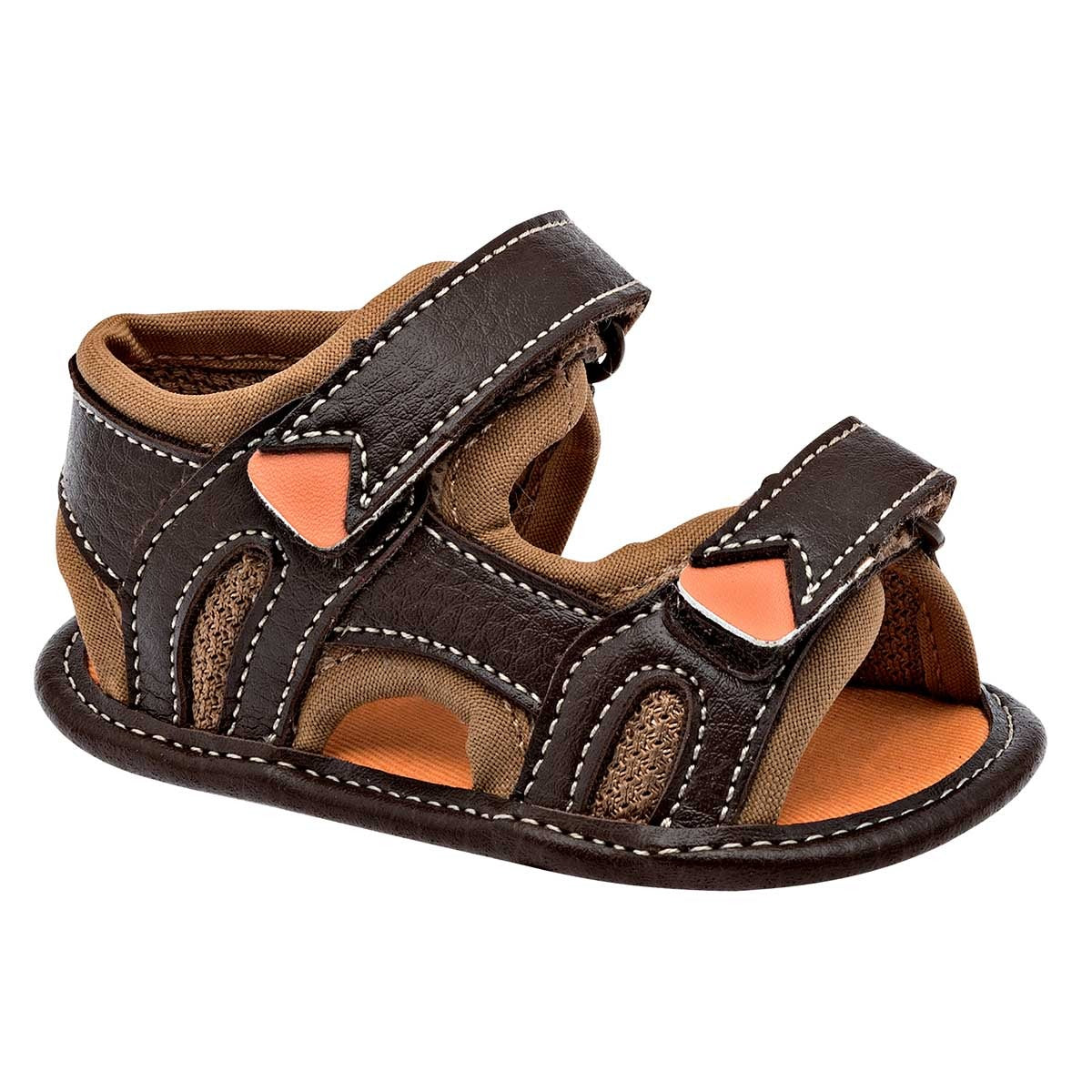 Sandalias Exterior Sintético Color Café Camel Para Niño De Ensueño