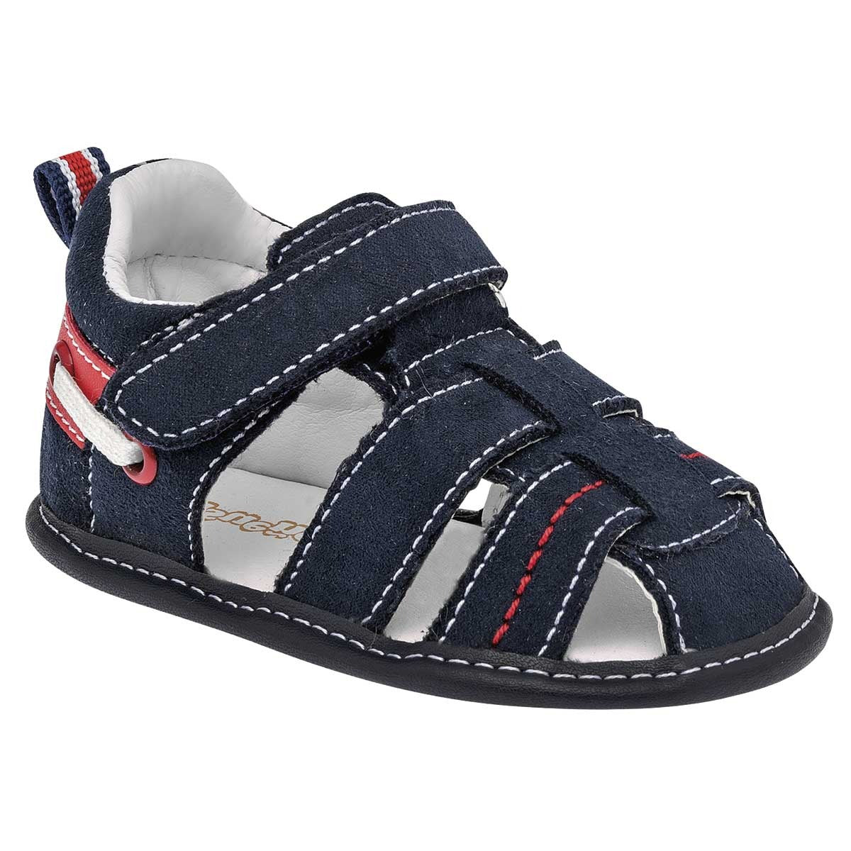 Sandalias Exterior Textil Color Marino Con Rojo Para Niño De Ensueño