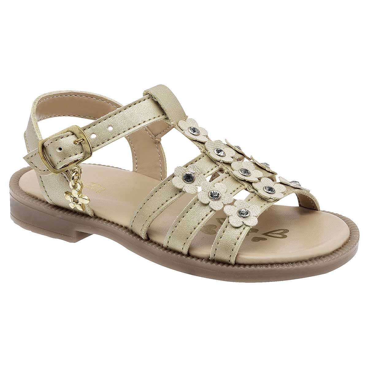 Sandalias Exterior Sintético Color Oro Para Niña De Ensueño