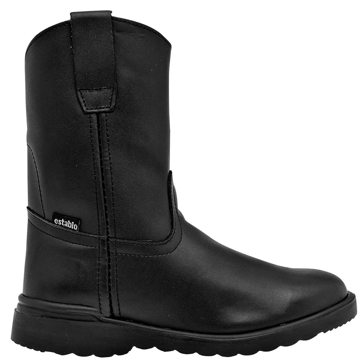 Botas Exterior Piel Color Negro Para Niño De Establo