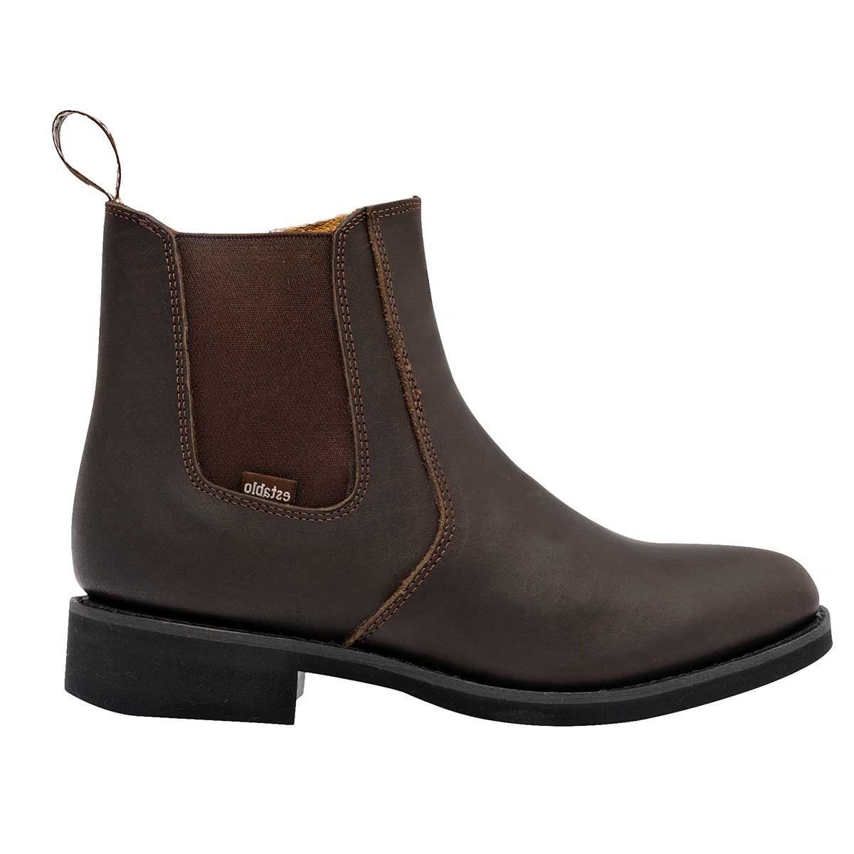 Botas western Exterior Piel Color Café Para Hombre De Establo