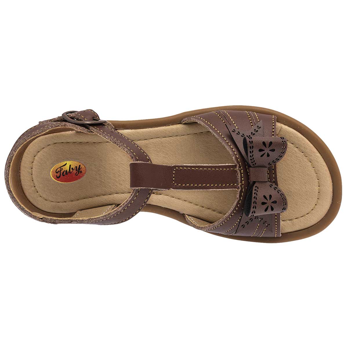 Sandalias Exterior Piel Color Café Para Niña De RBCOLLECTION