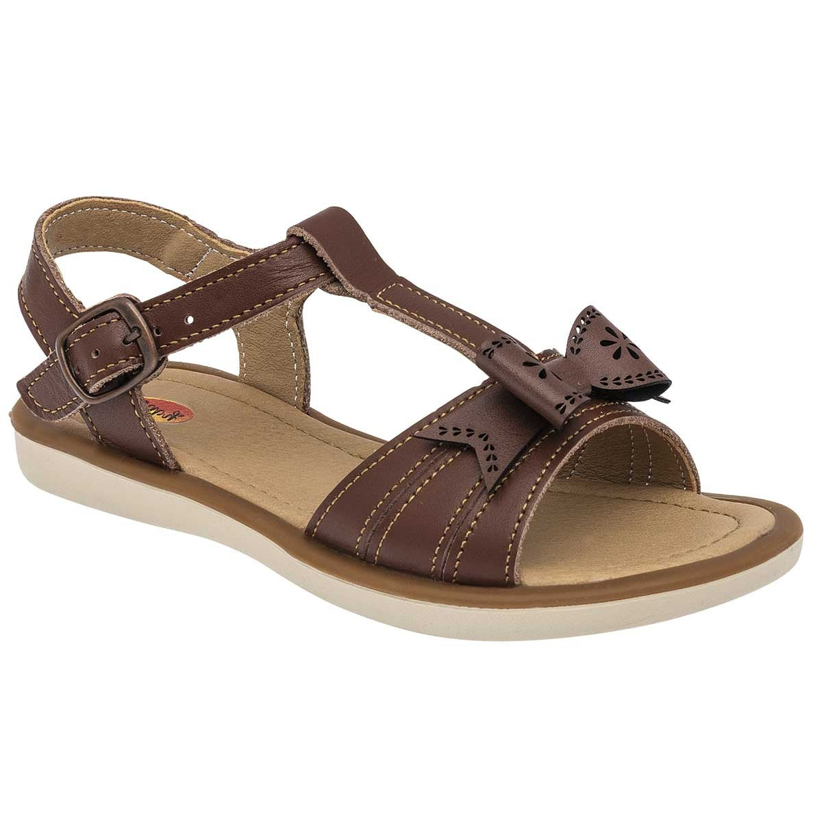 Sandalias Exterior Piel Color Café Para Niña De RBCOLLECTION