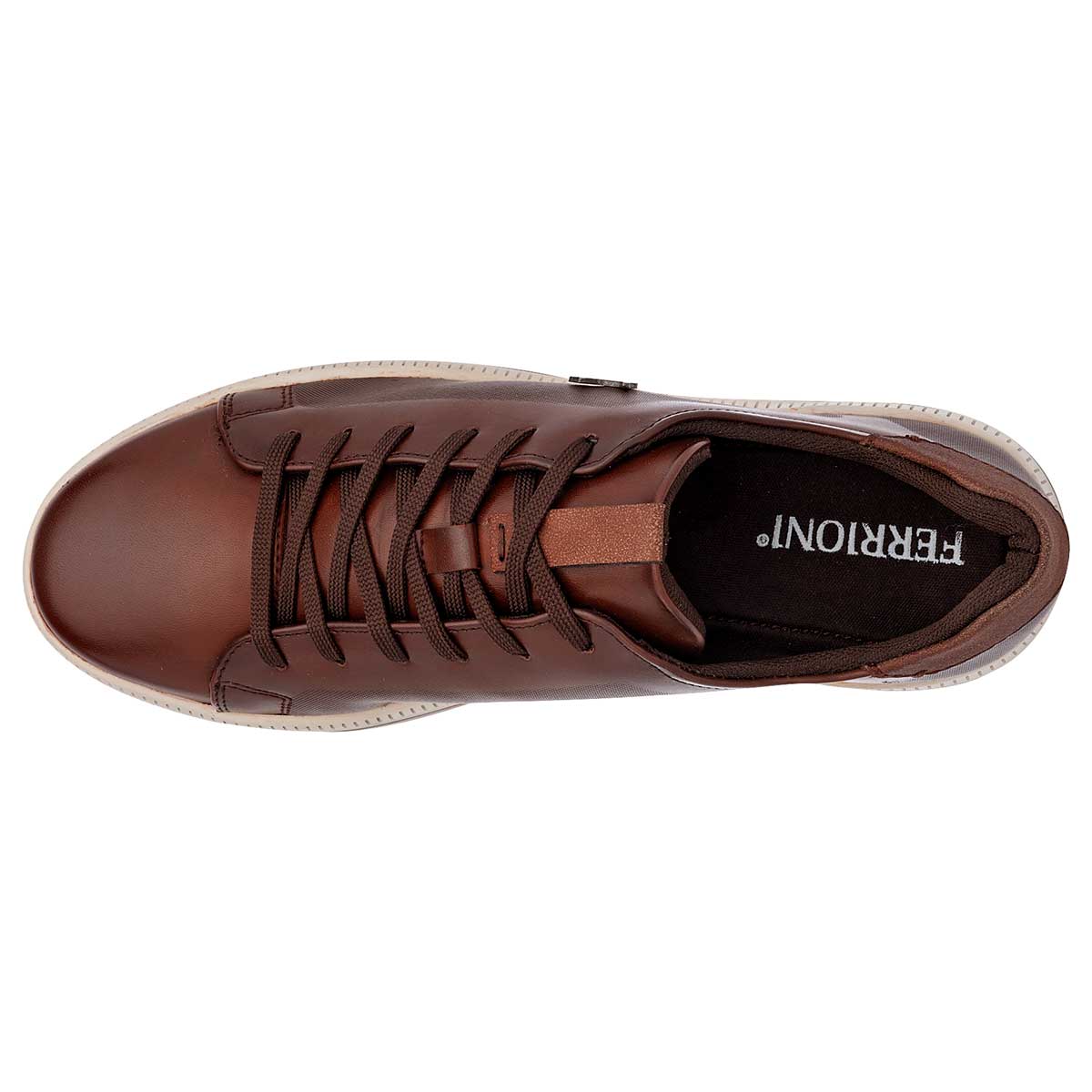 Tenis con cordones Exterior Sintético Color Café Para Hombre De Ferrioni