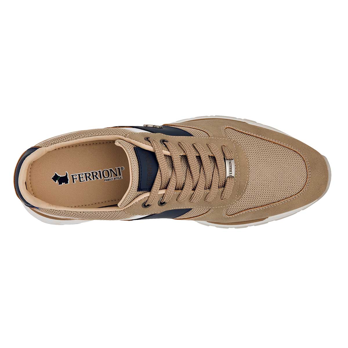 Tenis con cordones Exterior Sintético Color Beige Para Hombre De Ferrioni