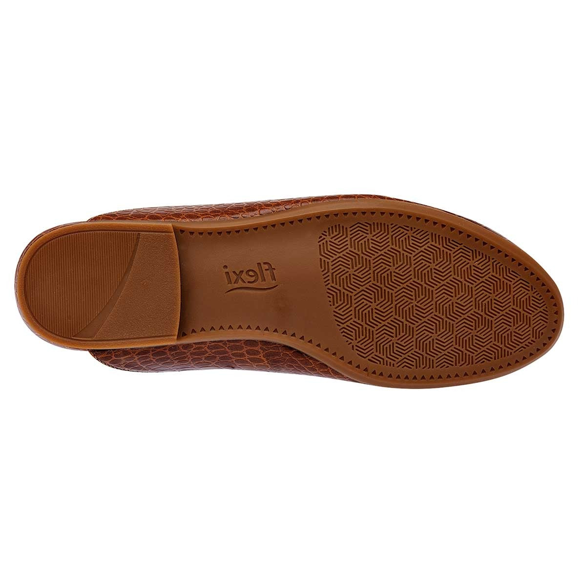 Flats puntales Exterior Piel Color Café Para Mujer De Flexi