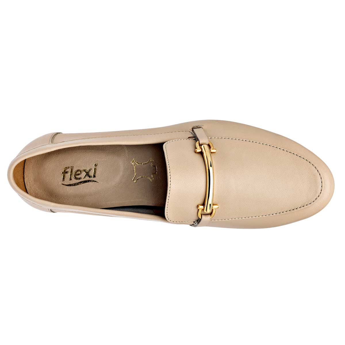 Flats puntales Exterior Piel Color Beige  Para Mujer De Flexi