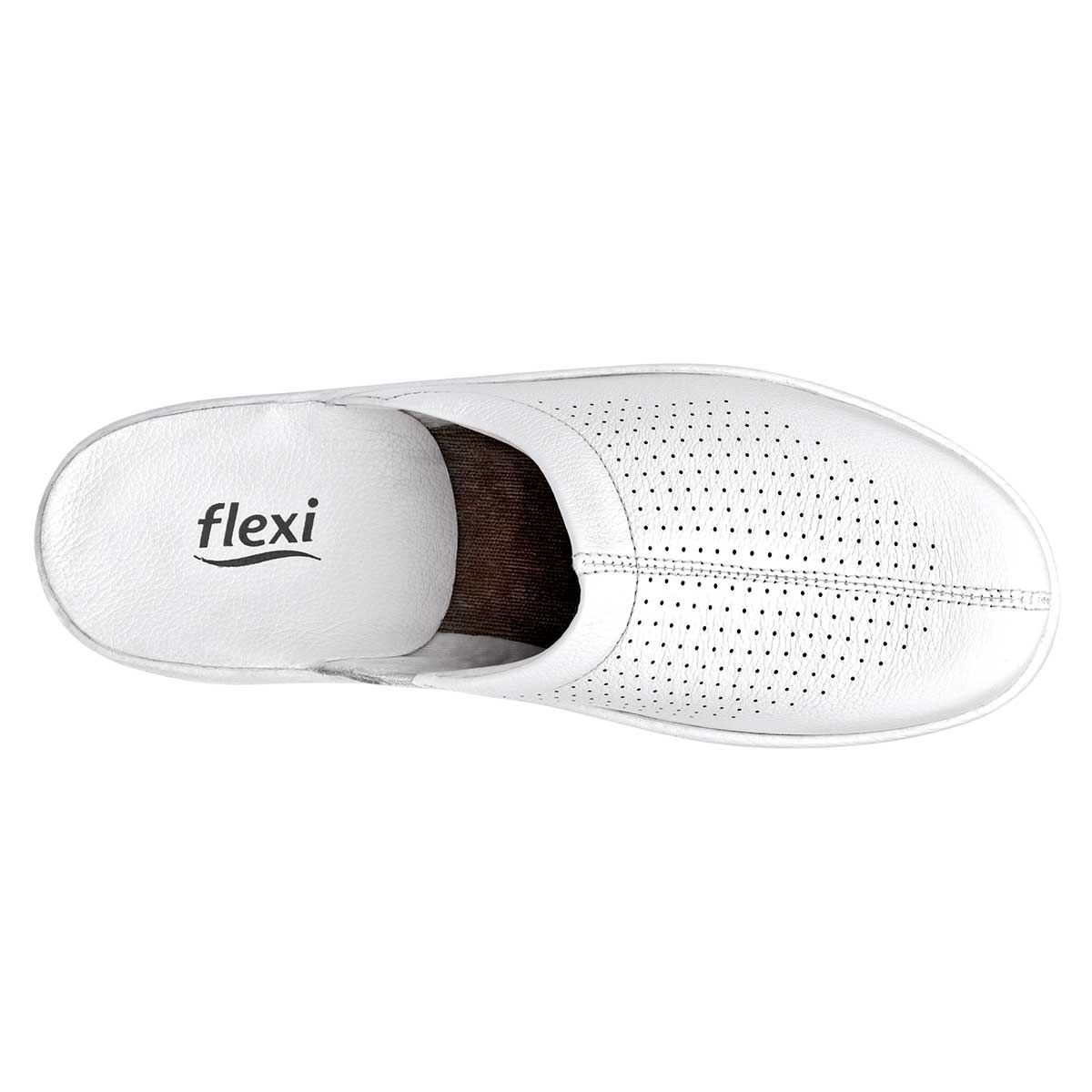 Confort Exterior Piel Color Blanco Para Mujer De Flexi