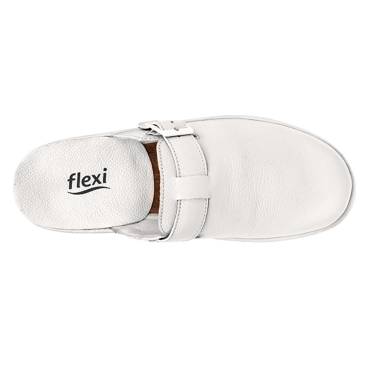 Confort Exterior Piel Color Blanco Para Mujer De Flexi