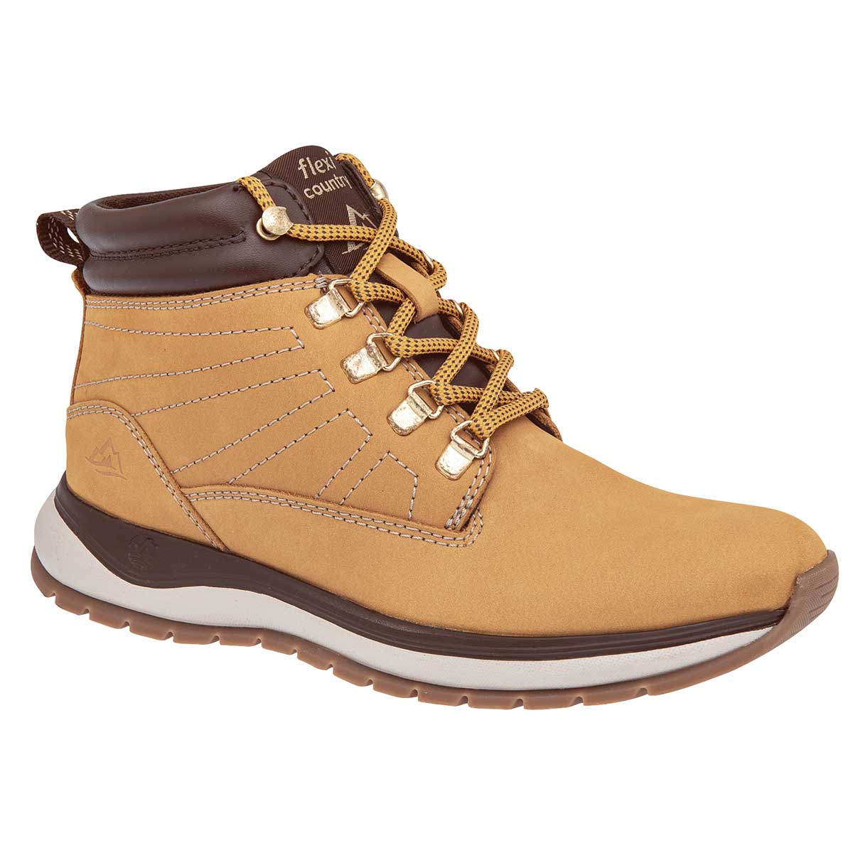 Botas de senderismo Exterior Piel Color Camel Con Café Para Mujer De Flexi