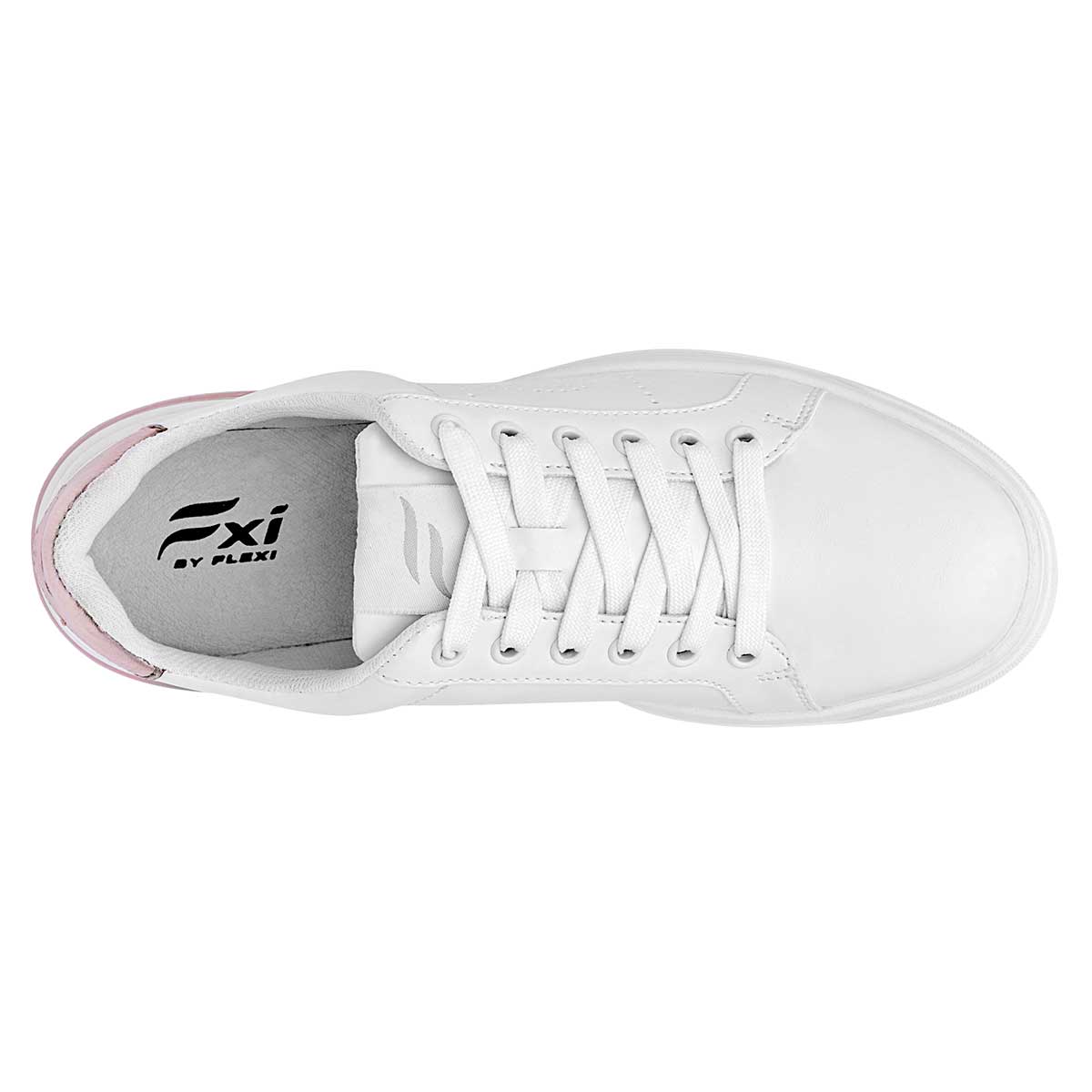 Tenis para Correr Exterior Piel sintética Color Blanco Oro Para Mujer De Flexi