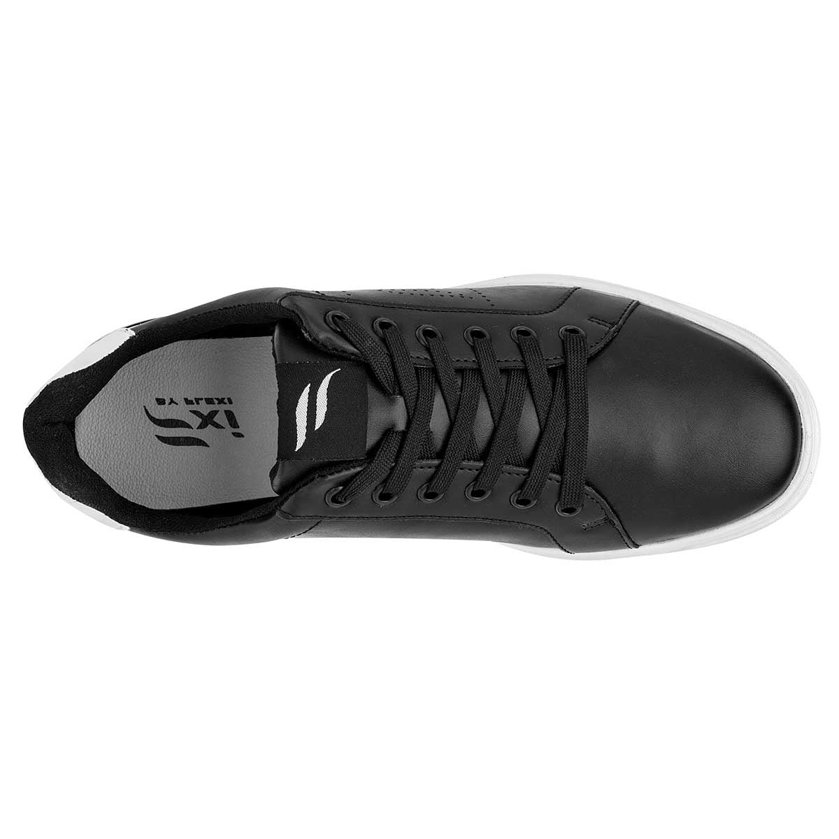 Tenis para Correr Exterior Piel sintética Color Negro Con Blanco Para Mujer De Flexi