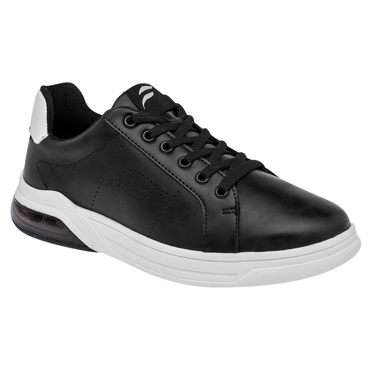 Tenis para Correr Exterior Piel sintética Color Negro Con Blanco Para Mujer De Flexi