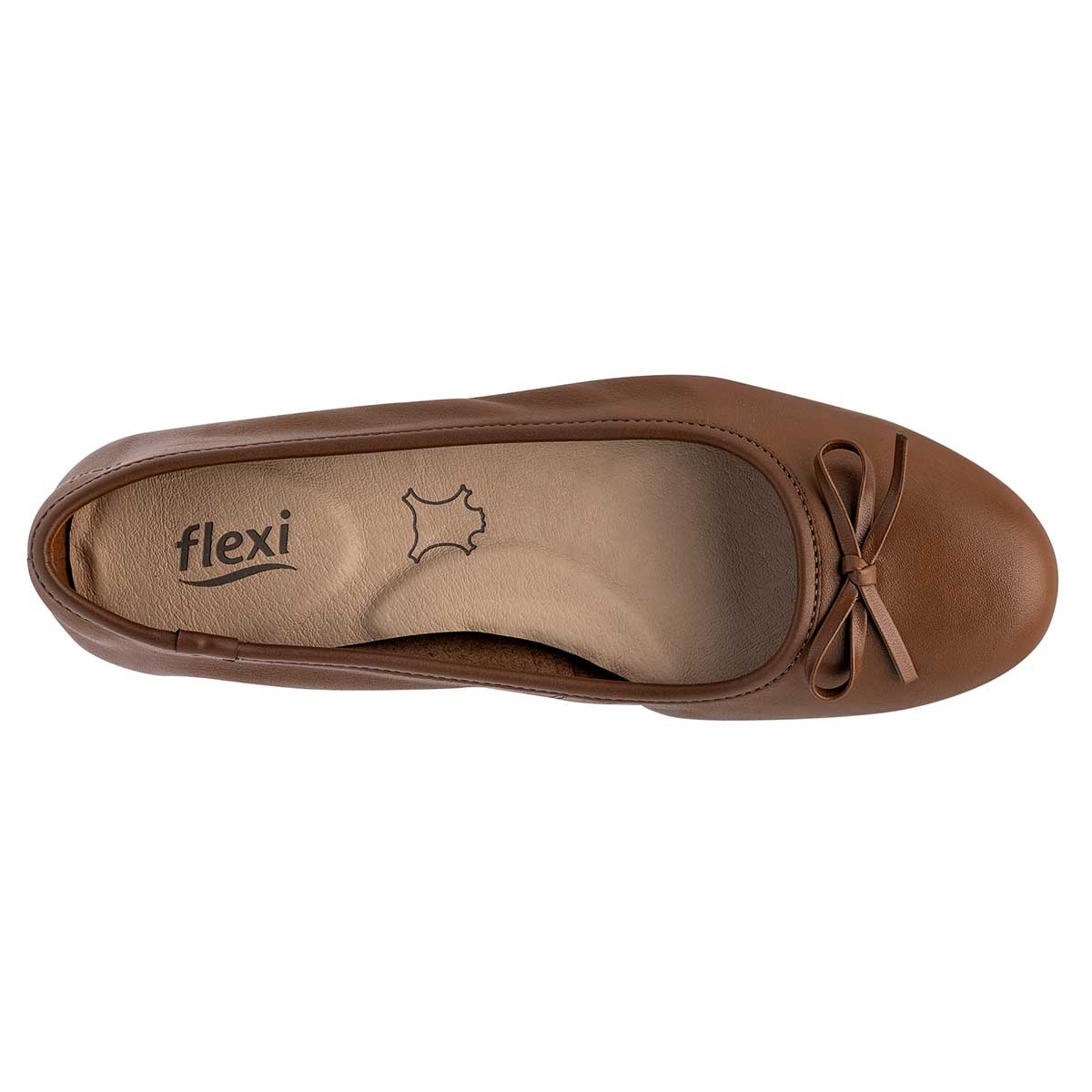 Flats clásicas Exterior Piel sintética Café Para Mujer De Flexi