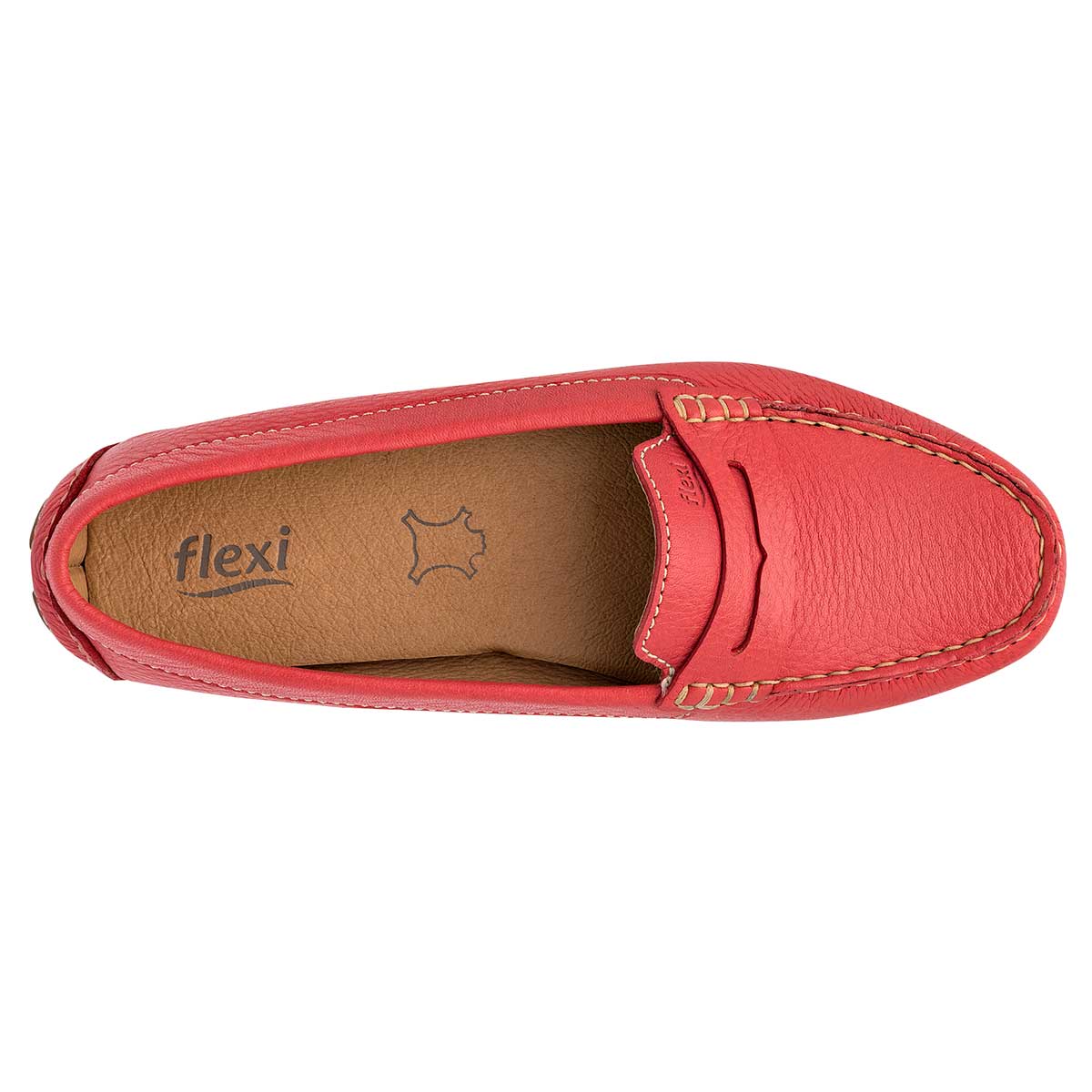 Mocasines Exterior Piel Color Rojo Para Mujer De Flexi