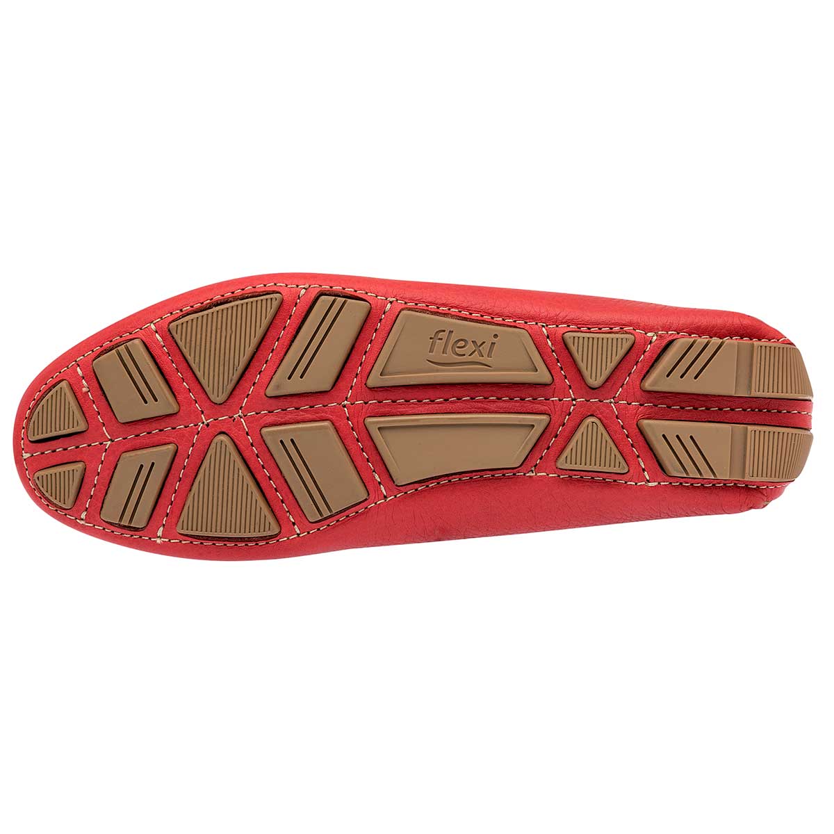 Mocasines Exterior Piel Color Rojo Para Mujer De Flexi