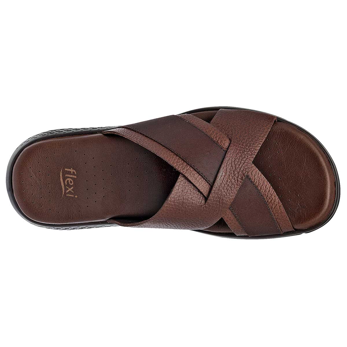 Sandalias Casuales Exterior Piel Color Café Para Hombre De Flexi