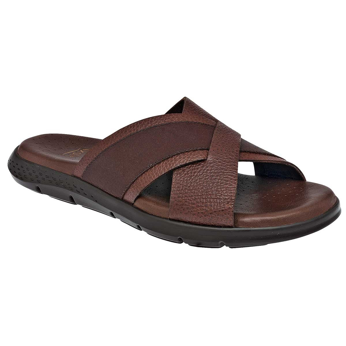 Sandalias Casuales Exterior Piel Color Café Para Hombre De Flexi