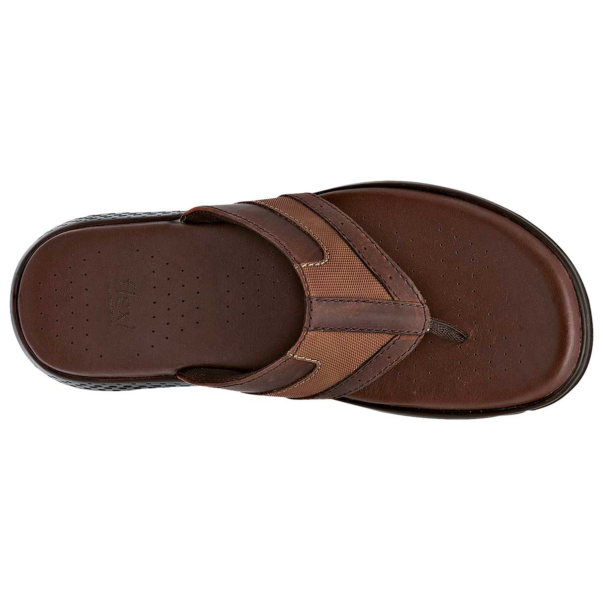 Sandalias Casuales Exterior Piel Color Café Camel Para Hombre De Flexi