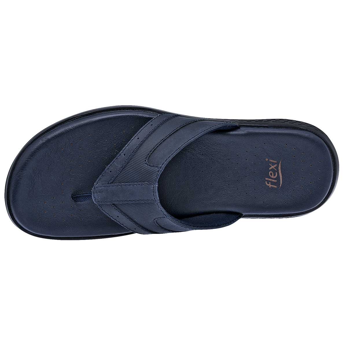 Sandalias Casuales Exterior Piel Color Marino Para Hombre De Flexi