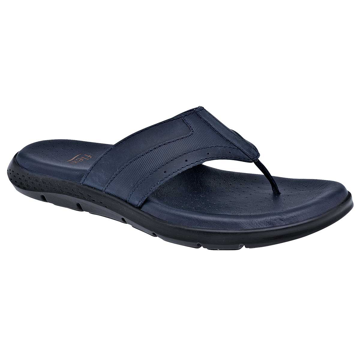 Sandalias Casuales Exterior Piel Color Marino Para Hombre De Flexi