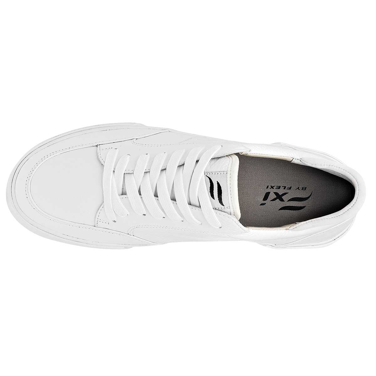 Tenis con cordones Exterior Piel Color Blanco Para Hombre De Flexi