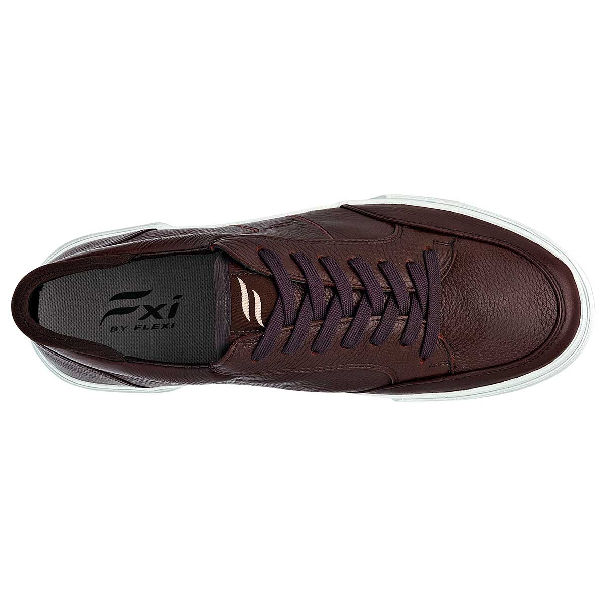 Tenis con cordones Exterior Piel Color Café Para Hombre De Flexi