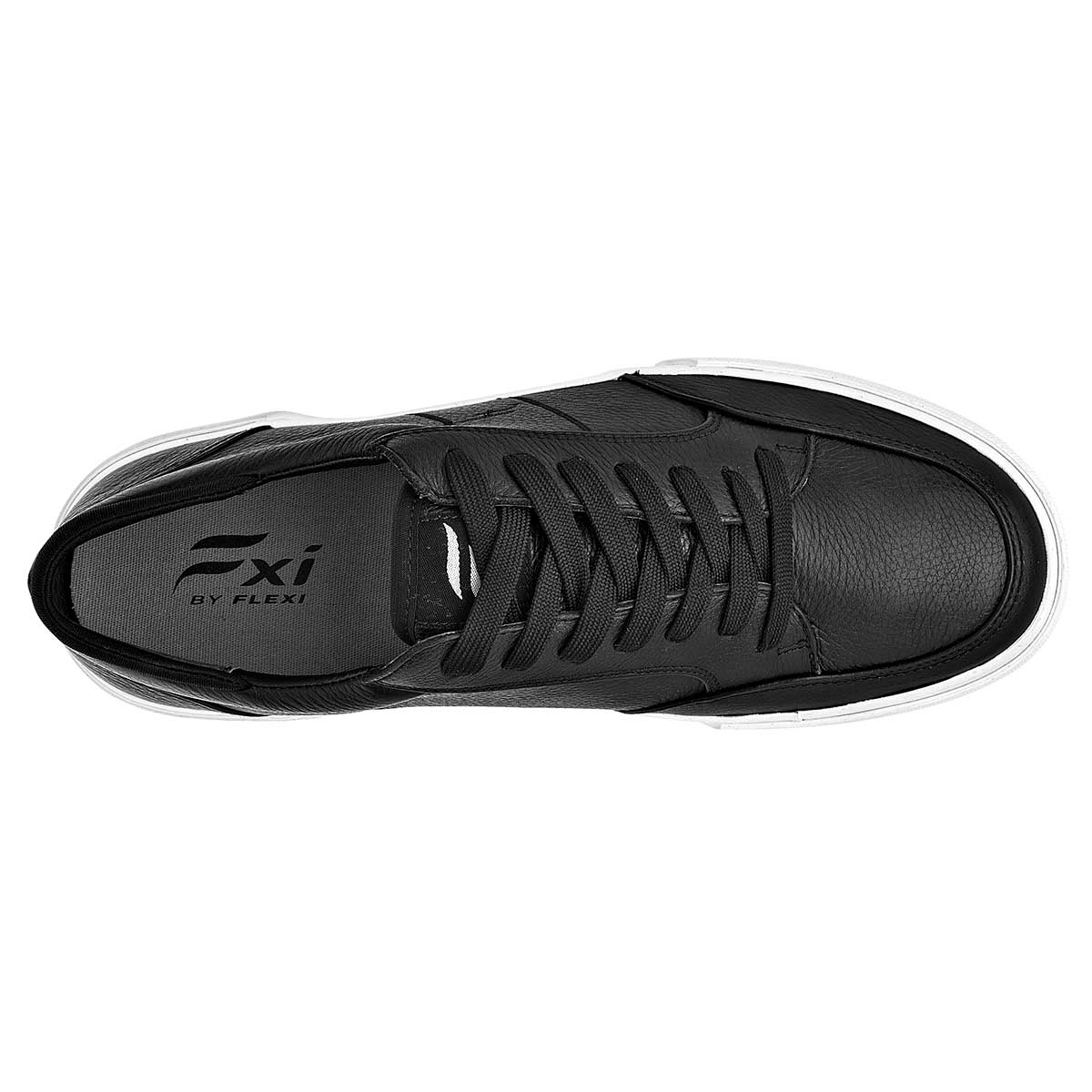 Tenis con cordones Exterior Piel Color Negro Para Hombre De Flexi