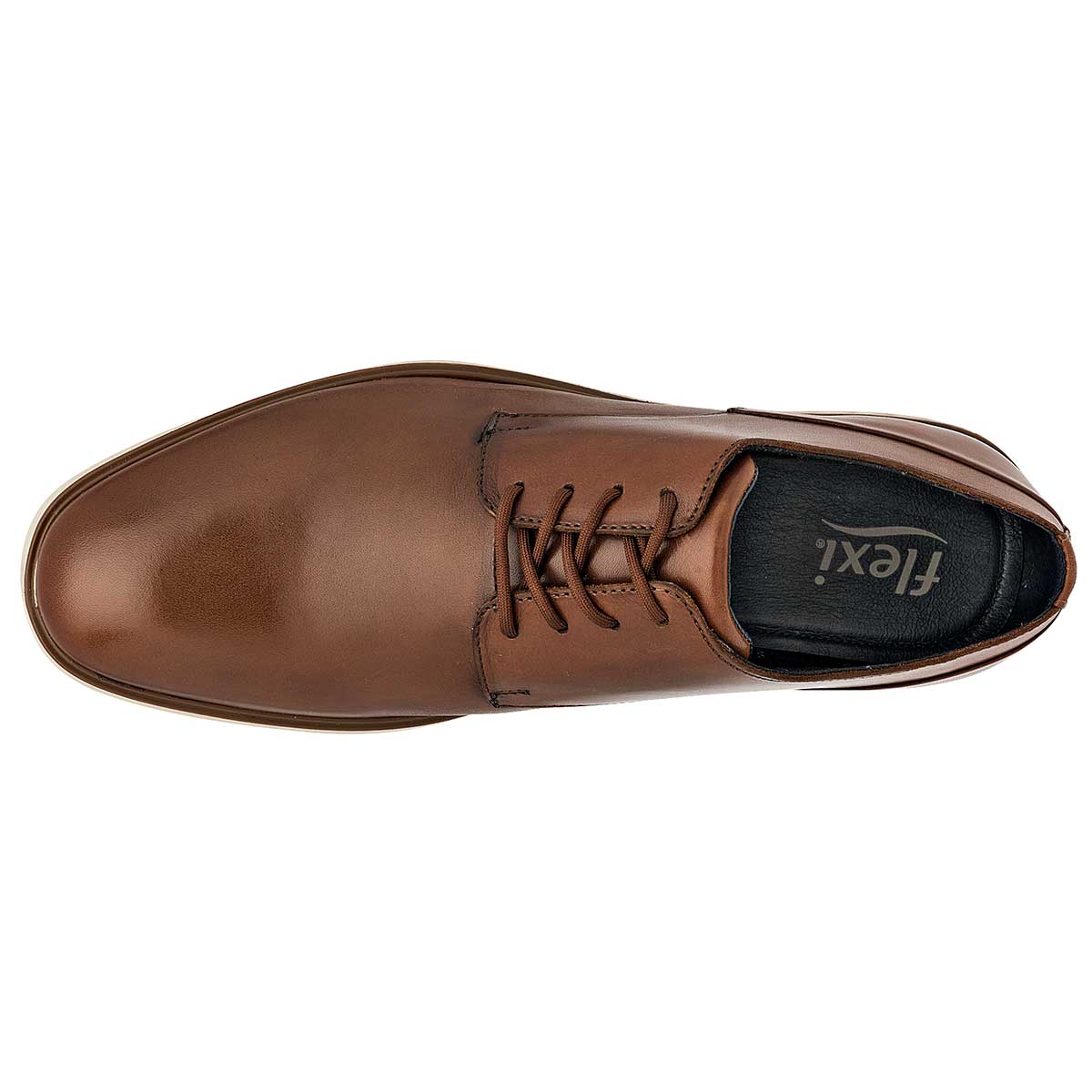 Oxfords Exterior Piel Color Café Para Hombre De Flexi