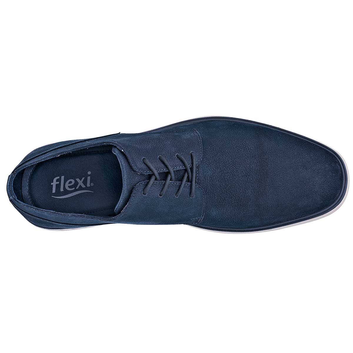 Oxfords Exterior Piel Color Marino Para Hombre De Flexi