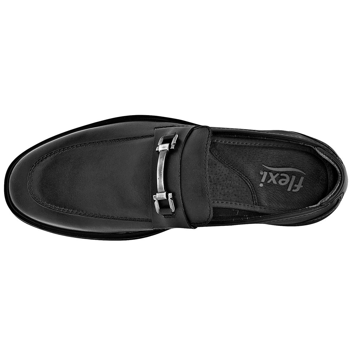 Mocasines Exterior Piel Color Negro Para Hombre De Flexi