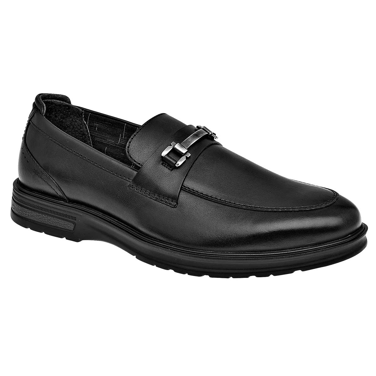 Mocasines Exterior Piel Color Negro Para Hombre De Flexi