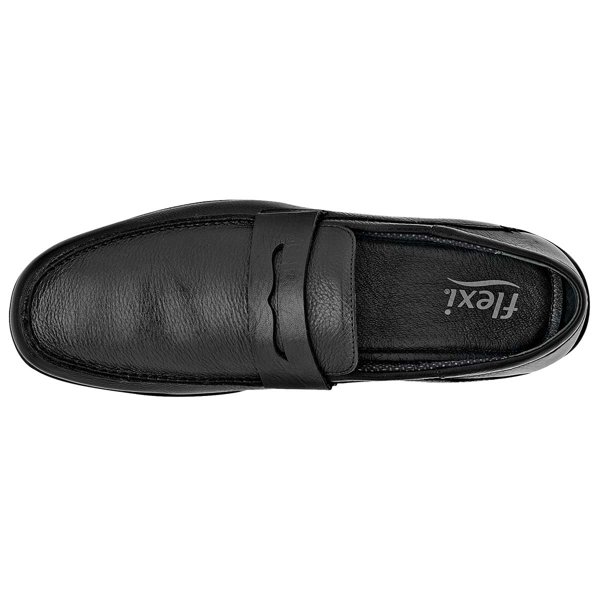 Mocasines Exterior Piel Color Negro Para Hombre De Flexi