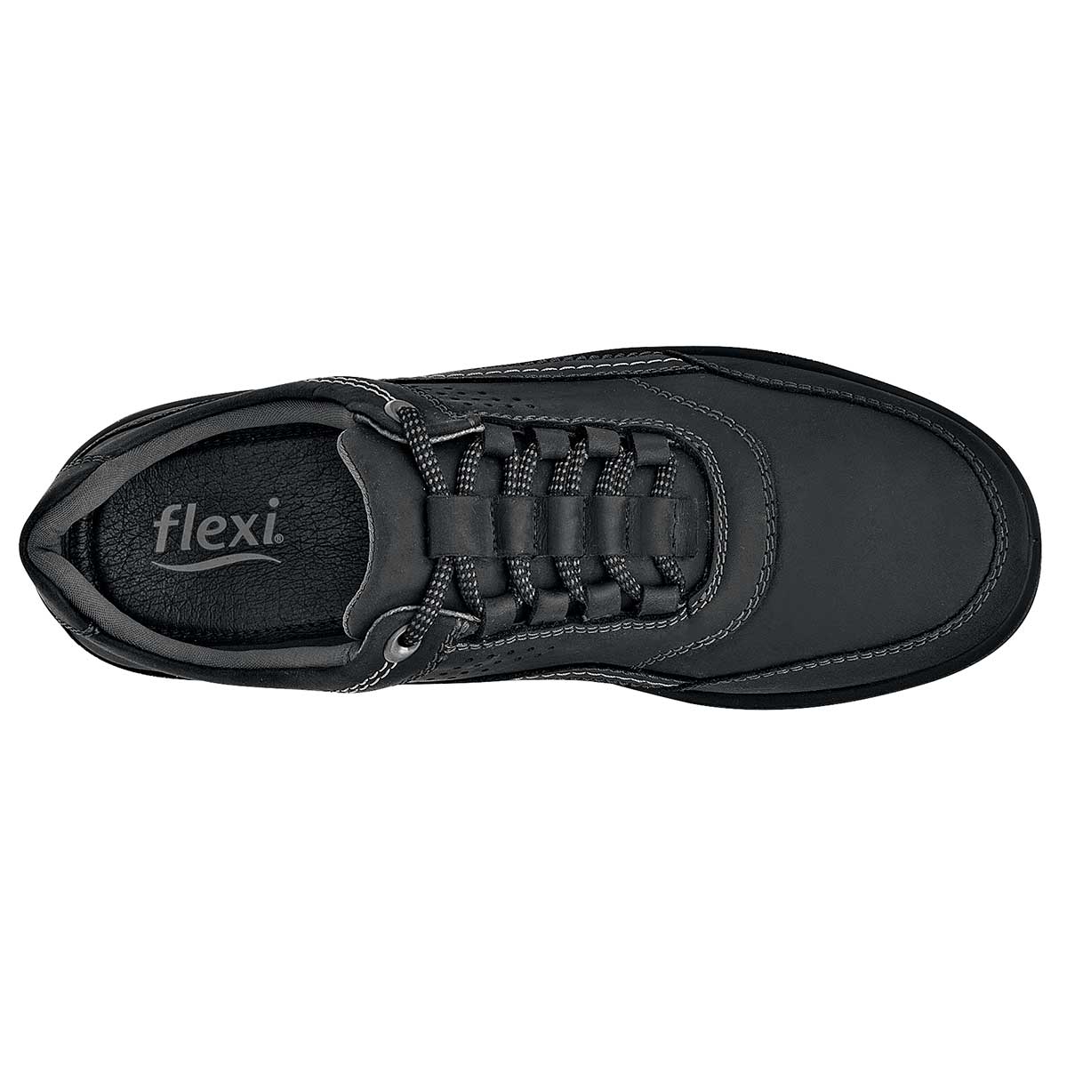 Tenis con cordones Exterior Piel Color Negro Para Hombre De Flexi