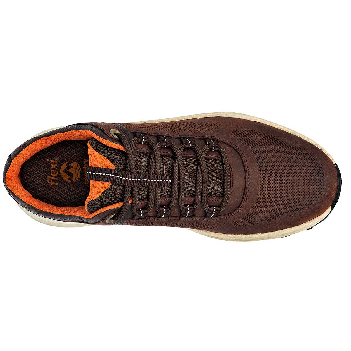 Tenis con cordones Exterior Piel Color Café Para Hombre De Flexi