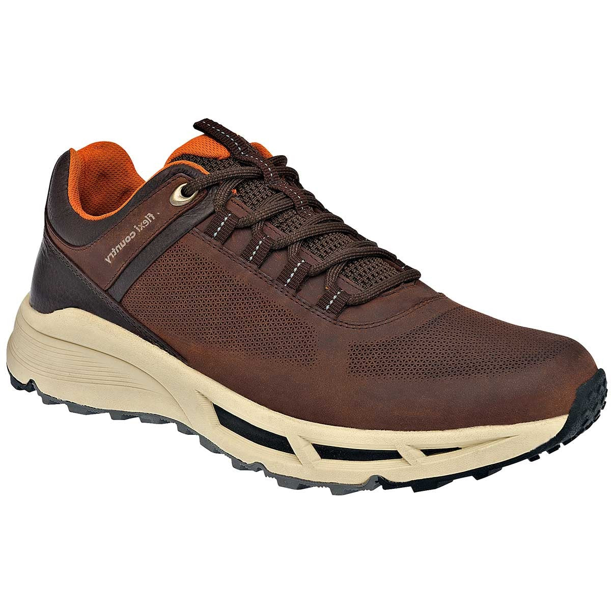 Tenis con cordones Exterior Piel Color Café Para Hombre De Flexi